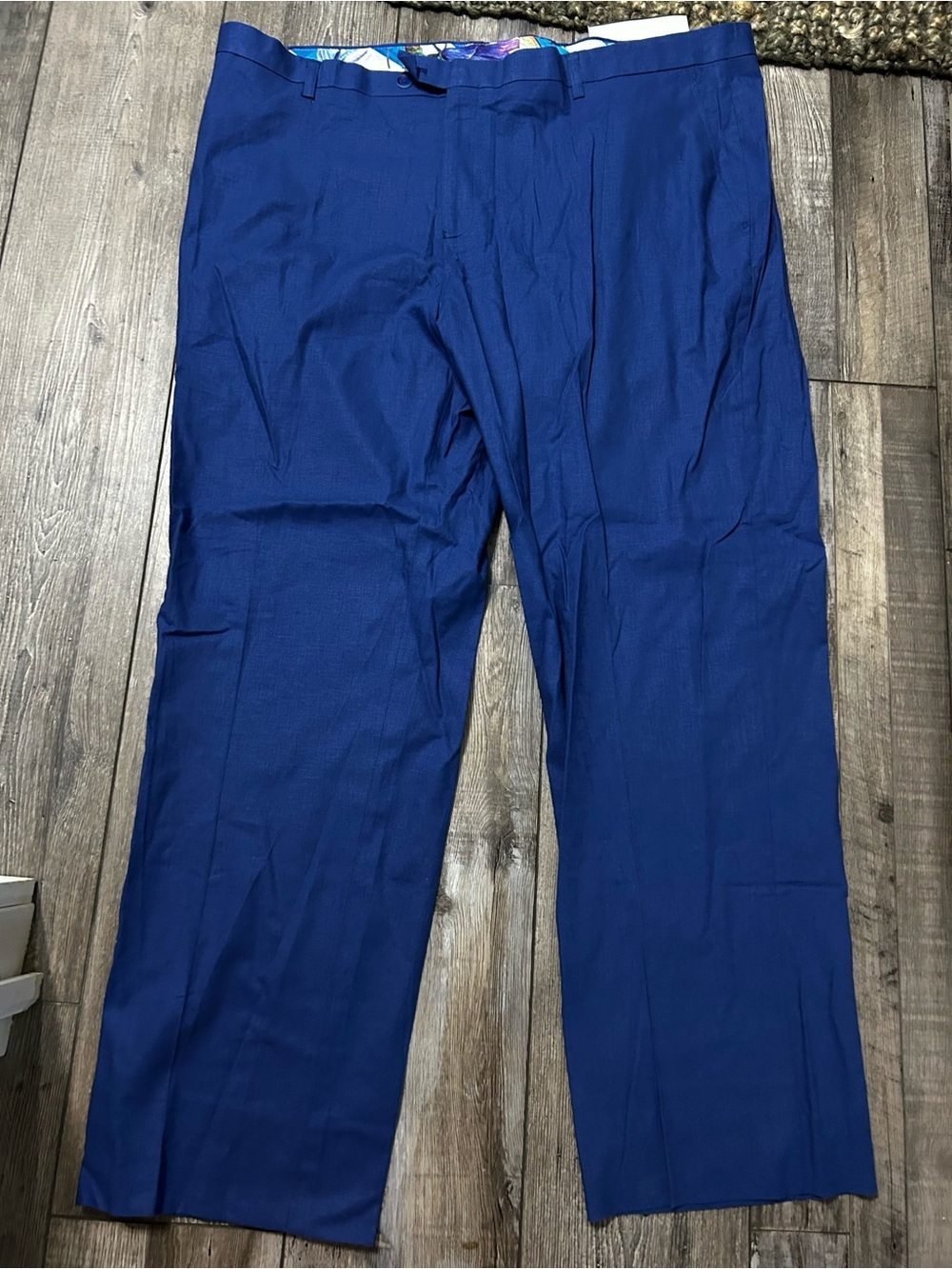 Paisley & Gray Cobalt Blue Men's Dress Pants linen cotton blend slim fit